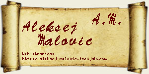 Aleksej Malović vizit kartica
